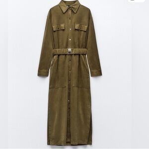 Zara faux suede maxi dress